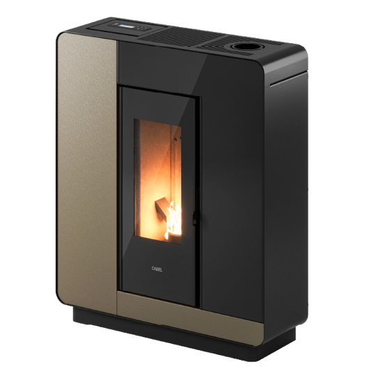 Elle Plus 9 Up-Twin Metallo Light Bronze Stufa a Pellet 8,5 Kw Canalizzata Ad Aria CADEL