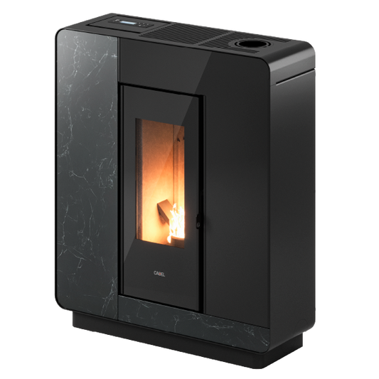 Elle Plus 9 Up-Twin Pietra Nero Greco Stufa a Pellet 8,5 Kw Canalizzata Ad Aria CADEL
