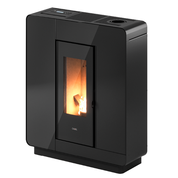 Elle Plus 9 Up-Twin Vetro Nero Stufa a Pellet 8,5 Kw Canalizzata Ad Aria CADEL