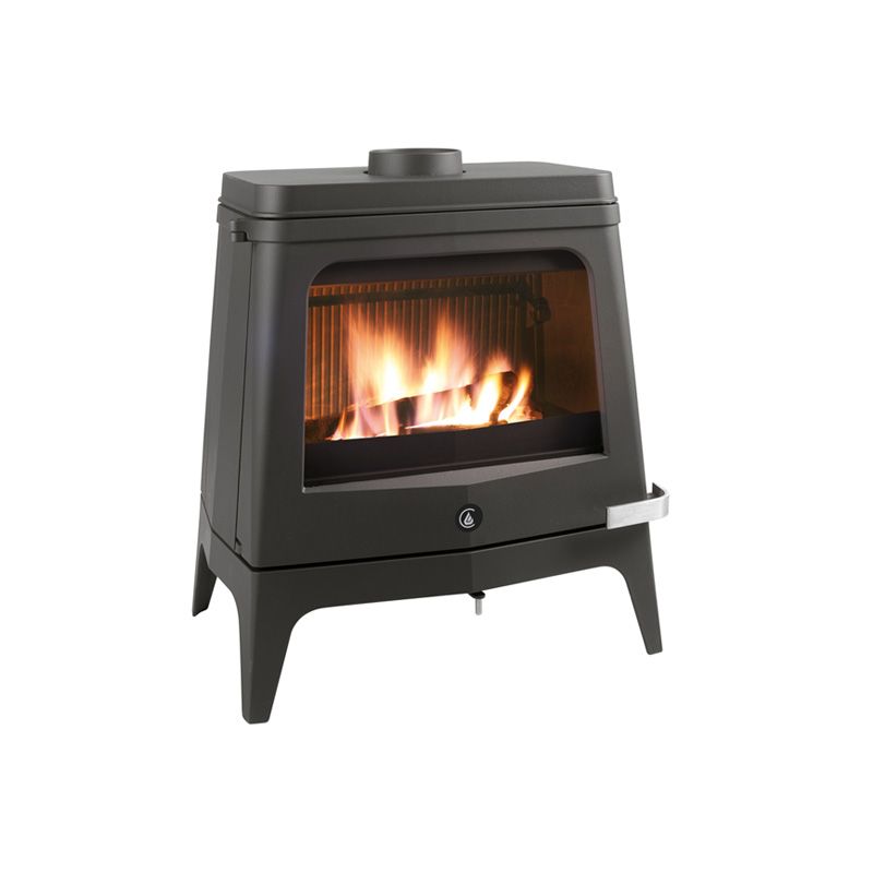 Fleur Stufa a Legna in Ghisa Grigio Antracite a Convezione Naturale 8 kW Caminetti Montegrappa
