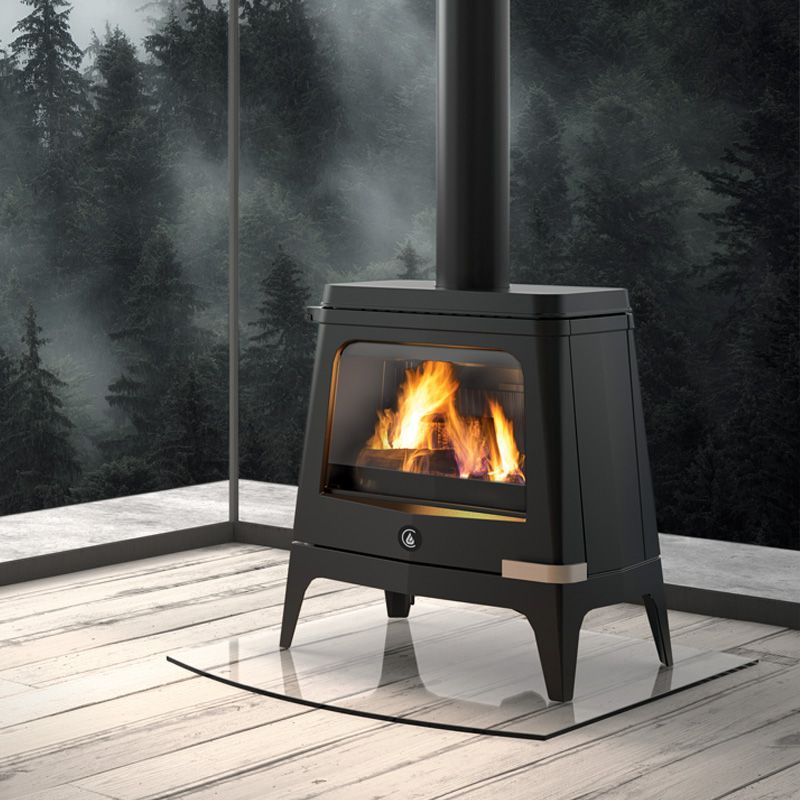 Fleur Stufa a Legna in Ghisa Grigio Antracite a Convezione Naturale 8 kW Caminetti Montegrappa