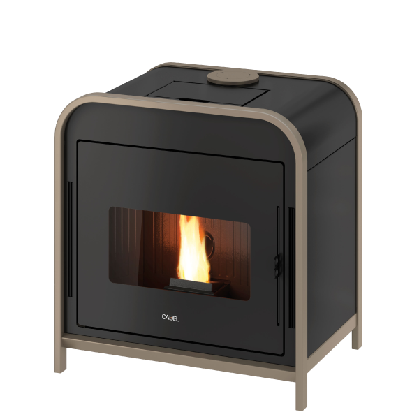 Frame 9 Ps Metallo Light Bronze Stufa a Pellet 9 Kw Ad Aria CADEL