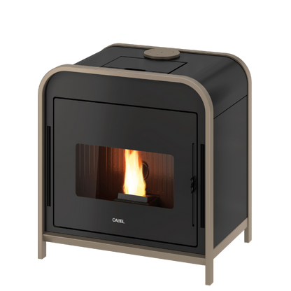 Frame 9 Up-Twin Metallo Light Bronze Stufa a Pellet 9 Kw Ad Aria CADEL