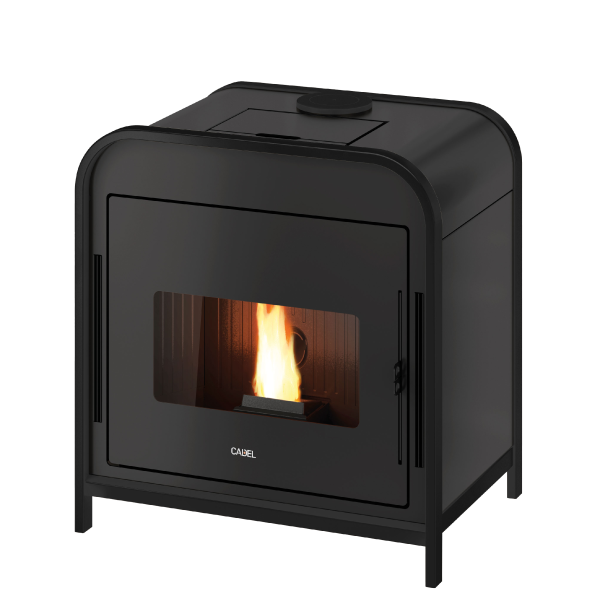 Frame 9 Up-Twin Metallo Nero Stufa a Pellet 9 Kw Ad Aria CADEL