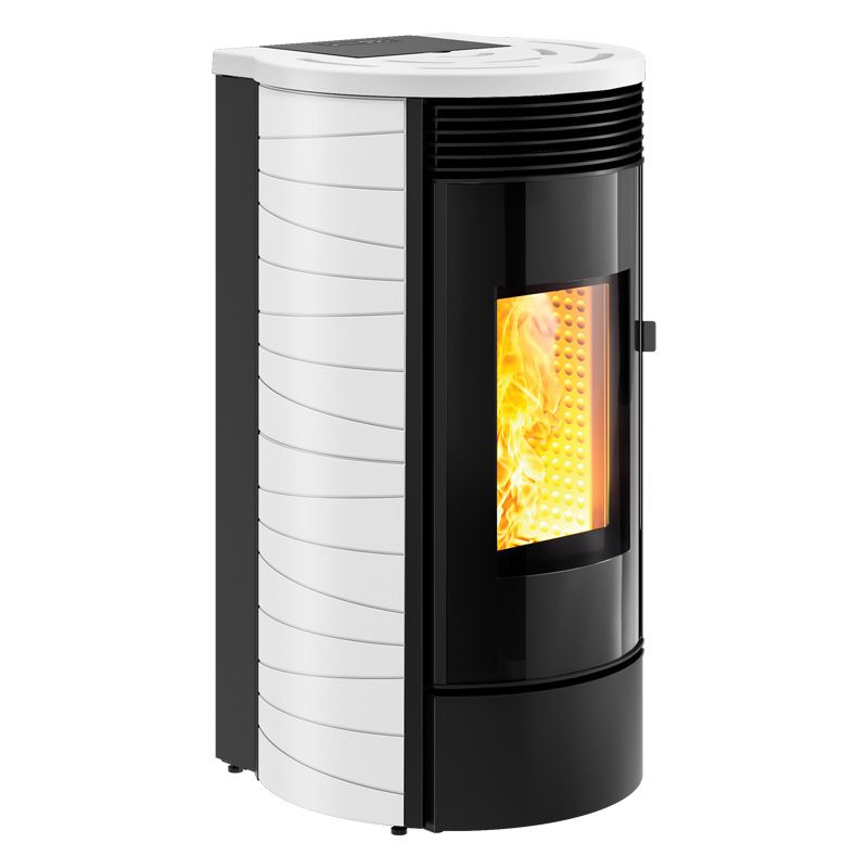 Gassa M Bianco MW26 Wi-Fi EP Termostufa a Pellet Idro Ermetica e Ventilata 26 kW Caminetti Montegrappa