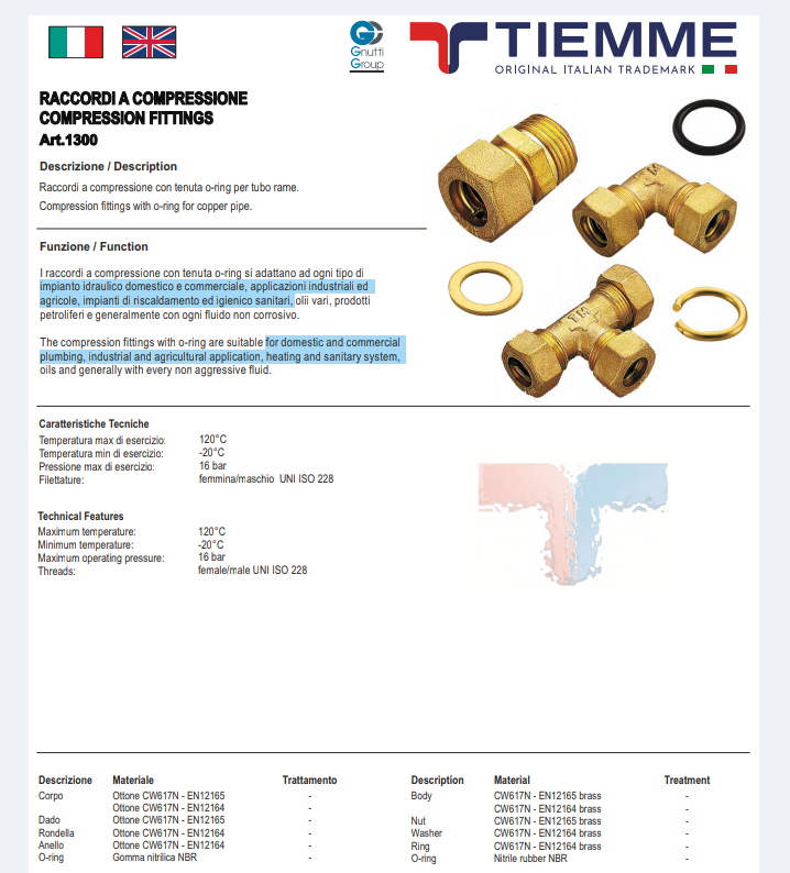 Gomito a 90° O-Ring Femmina Tiemme 1/2x14