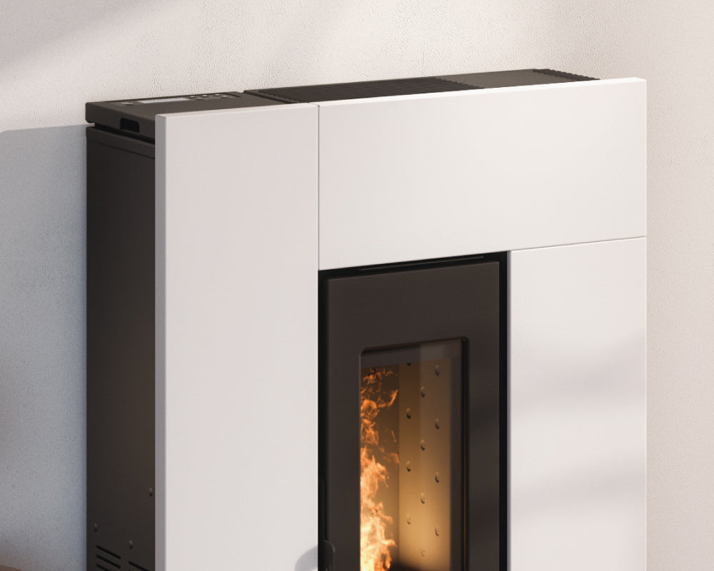 Grace 7 Up Metallo Bianco Stufa a Pellet Slim Ventilata 6,9 kW Cadel