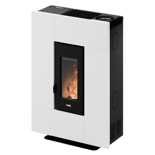 Grace 7 Up-Twin Metallo Bianco Stufa a Pellet 6,9 Kw Ad Aria CADEL