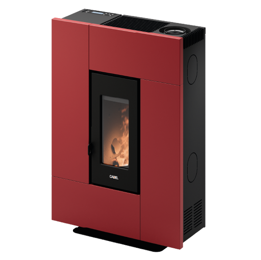 Grace 7 Up-Twin Metallo Rosso Stufa a Pellet 6,9 Kw Ad Aria CADEL