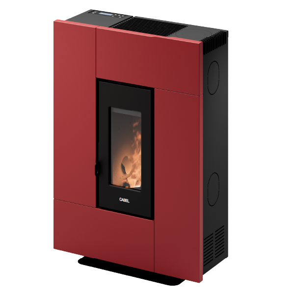 Grace 7 Metallo Rosso Stufa a Pellet 6,9 Kw Ad Aria CADEL