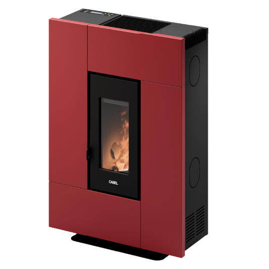 Grace 7 Metallo Rosso Stufa a Pellet 6,9 Kw Ad Aria CADEL