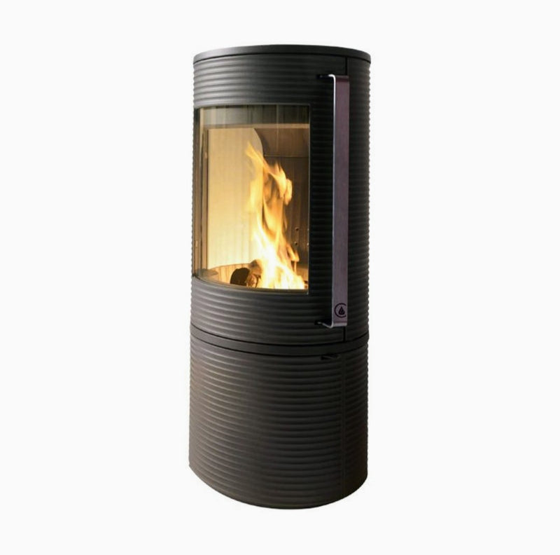 Stufa a Legna Joelle Grigio Antracite Caminetti Montegrappa 9 kW