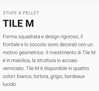 Tile Bianco MW24 Stufa Idro a Pellet Caminetti Montegrappa