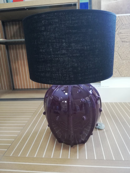 Black lampshade with Cerasarda plum cactus vase