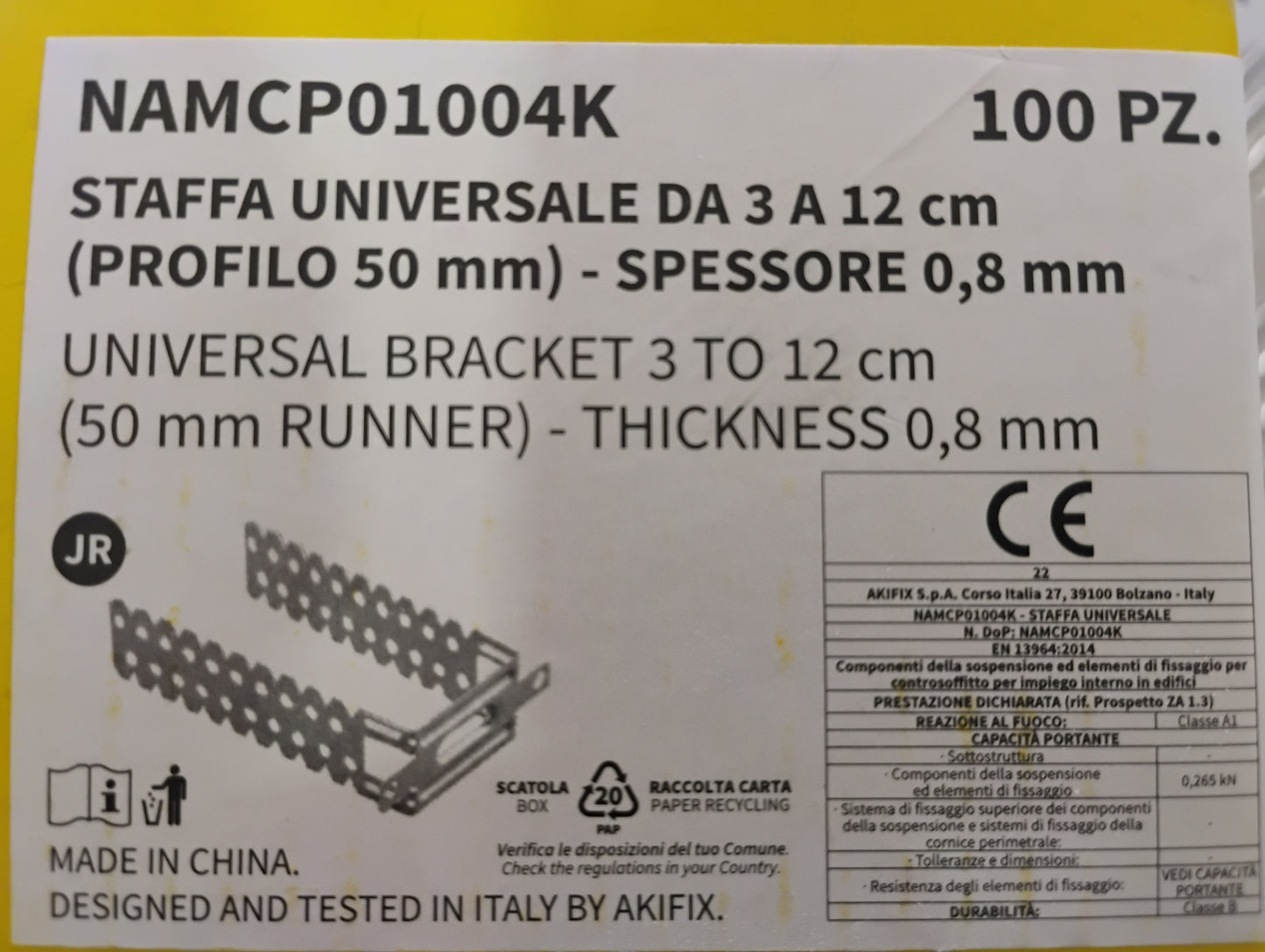 Staffa Universale Da 3 a 12 Cm