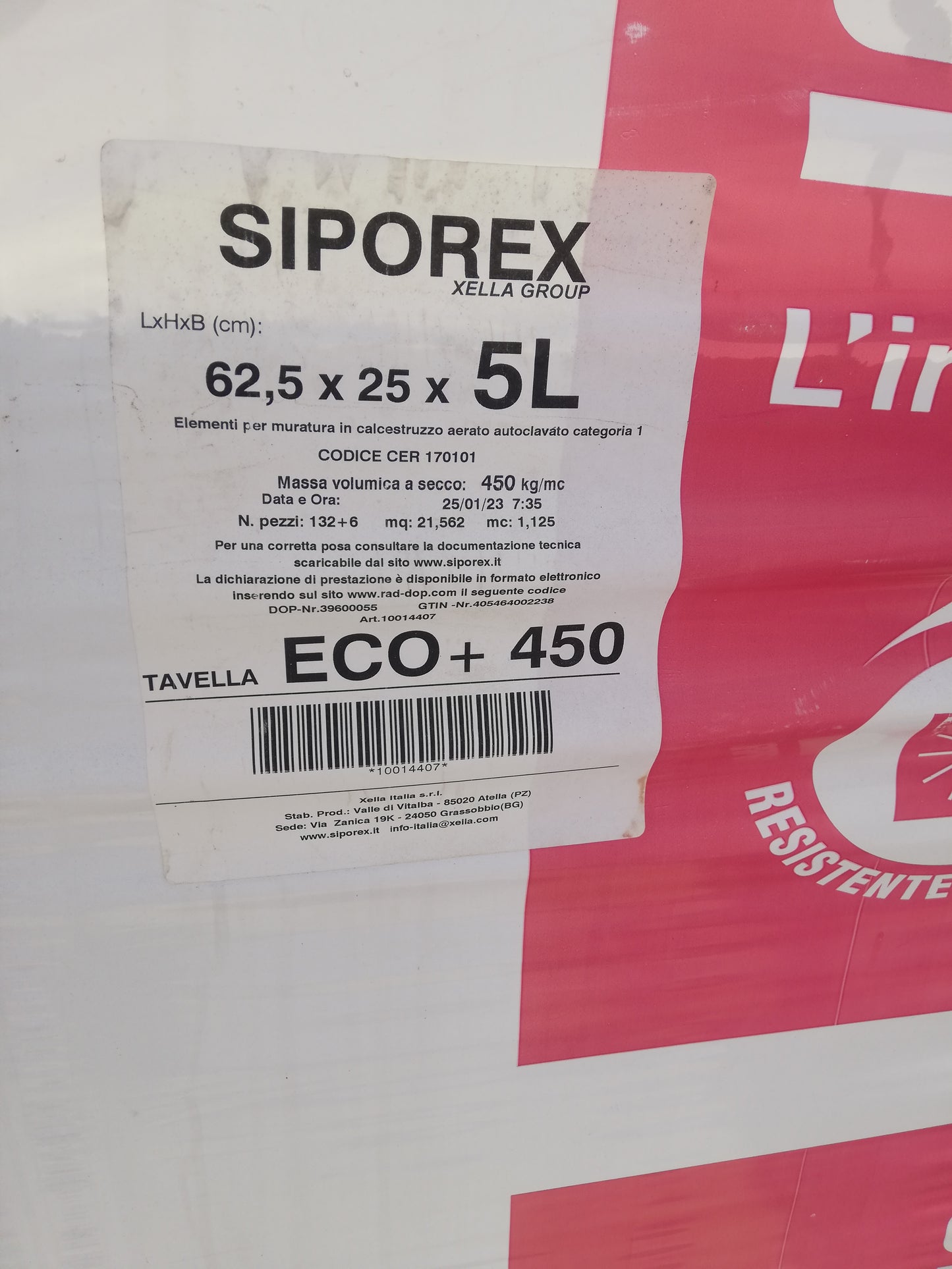 Siporex 5x25x62.5