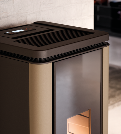 Icon Plus 9 Metallo Light Bronze Stufa a Pellet 8,5 Kw Canalizzata Ad Aria CADEL