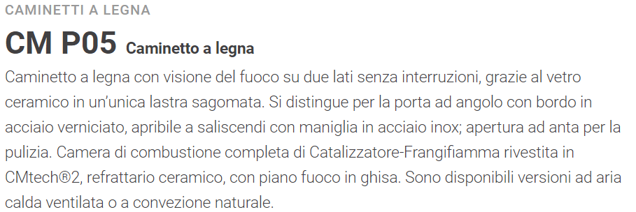 Cheminée à bois CM P05N SX Montegrappa