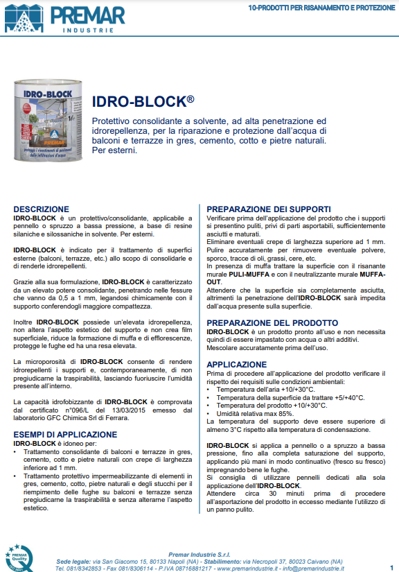 Idro Block L1 Premar