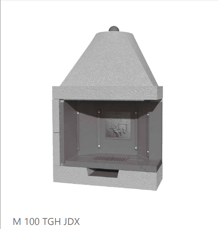 Prefabricated wood-burning fireplace M100TGH JOLLY DX Marsicamin