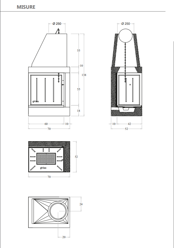 Cheminée à bois préfabriquée DS 70 TGH MarsiCamin