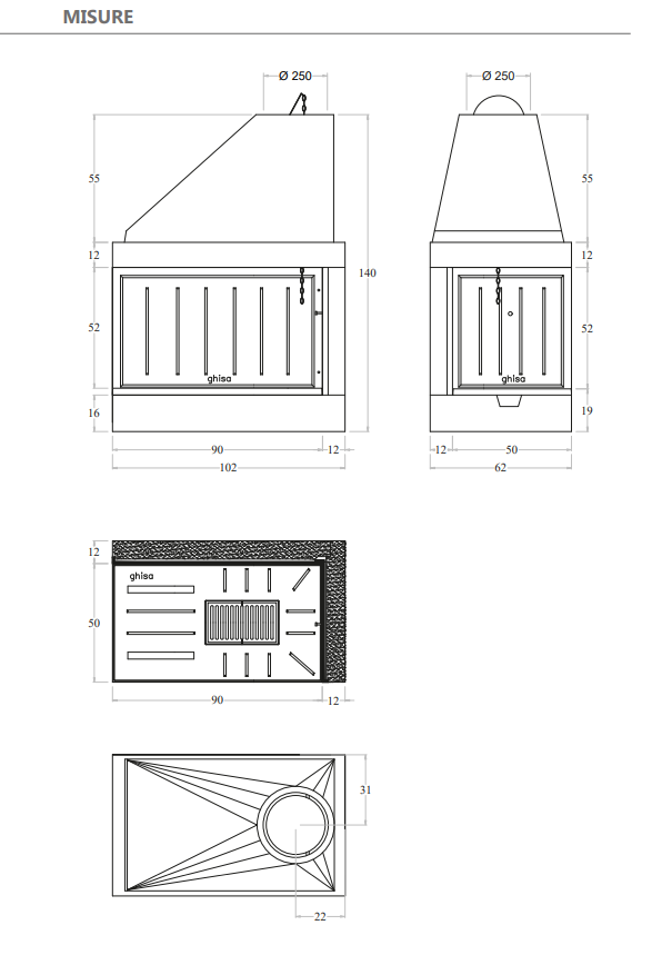 Cheminée à bois préfabriquée DS 100 TGH MarsiCamin