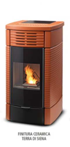 18 Kw Pellet Thermo Stove Mod. Molina Evo Maiola Terra di Siena Clam