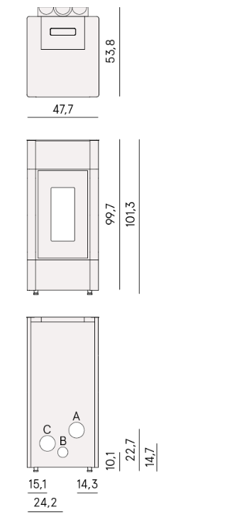 Stufa a Pellet Ventilata Cristal Plus 9 Kw Bianca Cadel