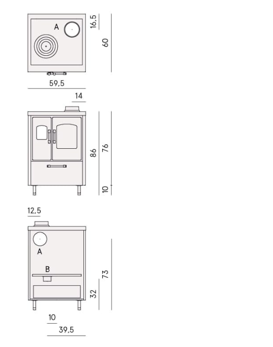 Stufa a Legna Ventilata Smart 60S Bianca Cadel