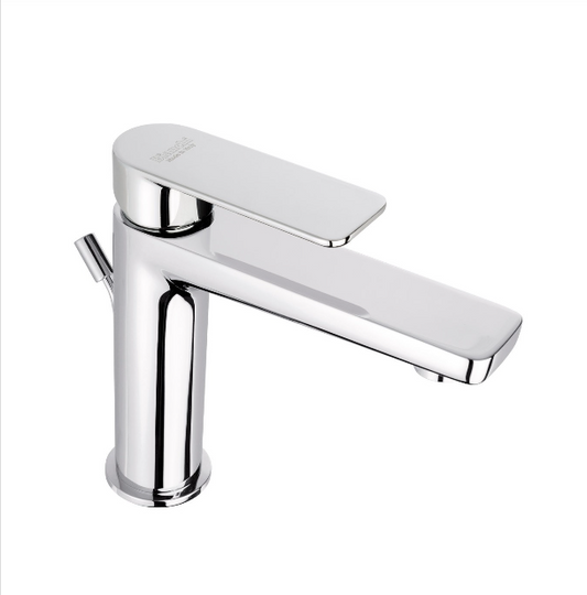 Miscelatore  Lavabo Freedom Monocomando con leva di scarico Oro Inglese Spazzolato Bianchi