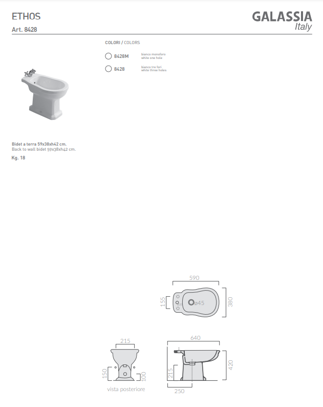 Bidet Ethos 3 Fori Galassia