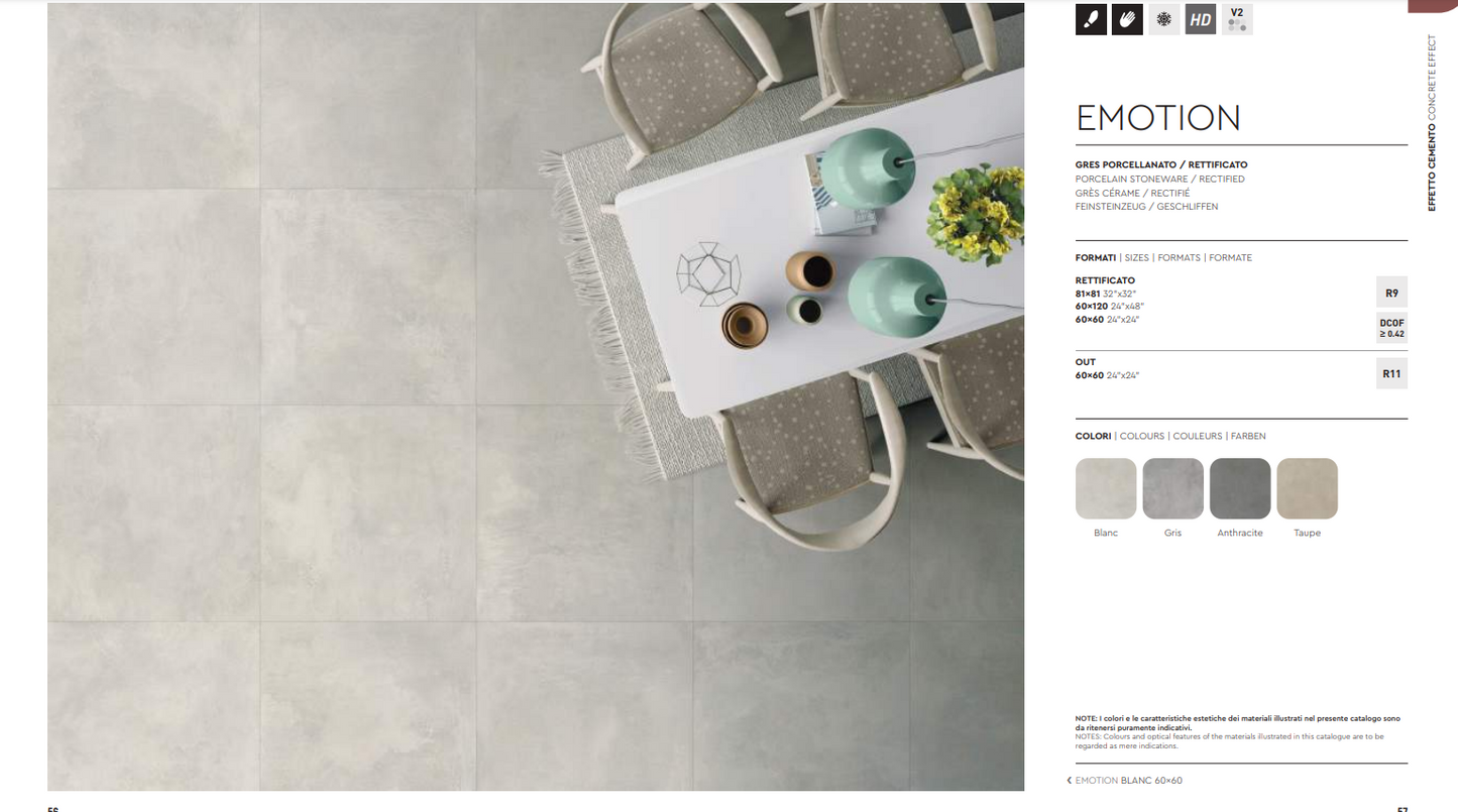 Piastrella Emotion Blanc 81x81 R9 Rett. Evoluzioni Ceramiche