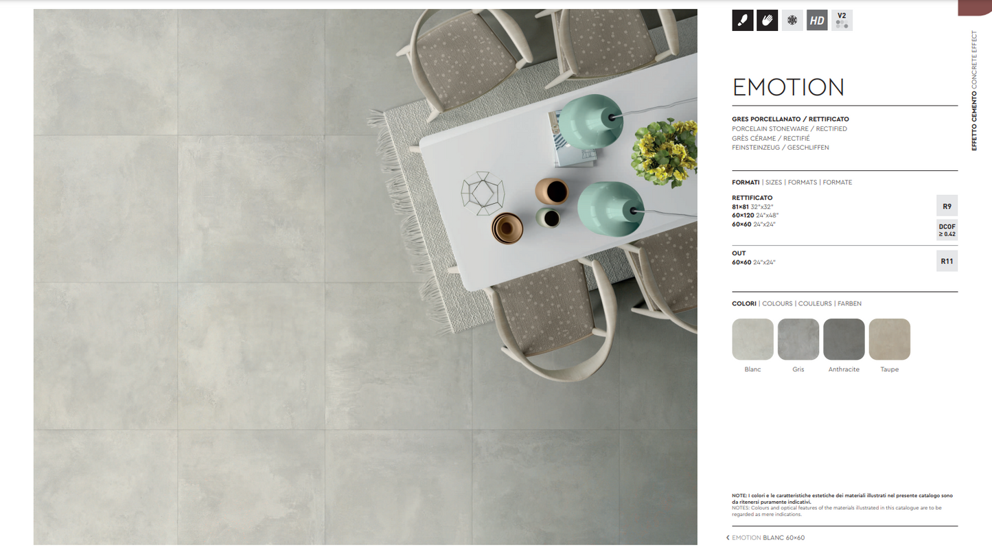 Piastrella Emotion Polvere 60x60 R9 Rett. Evoluzioni Ceramiche