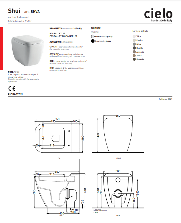 Shui Vaso Brina Ceramica Cielo