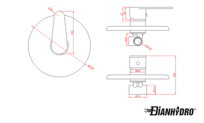 Miscelatore Monocomando Incasso Doccia Cromo Serie Lizzy Dianflex