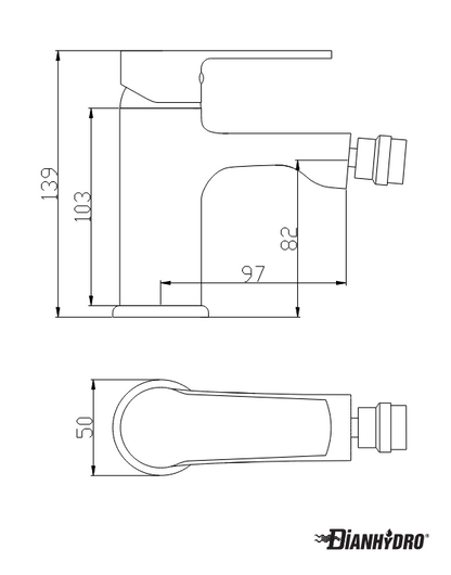 Single-lever Bidet Mixer Margot Chrome Dianflex