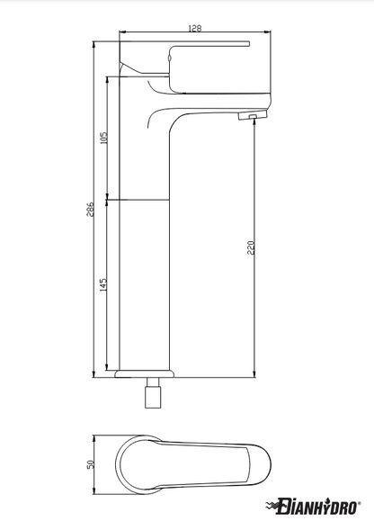 Miscelatore Monocomando Lavabo Alto Margot Cromo Dianflex