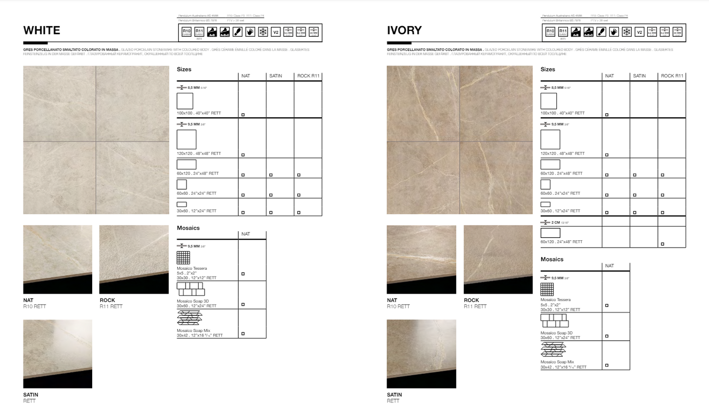 Soap Stone White Rett. 60x120 Cercom Ceramiche