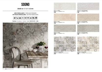 Sogno Struttura Beige 30x90 Ceramica Euro