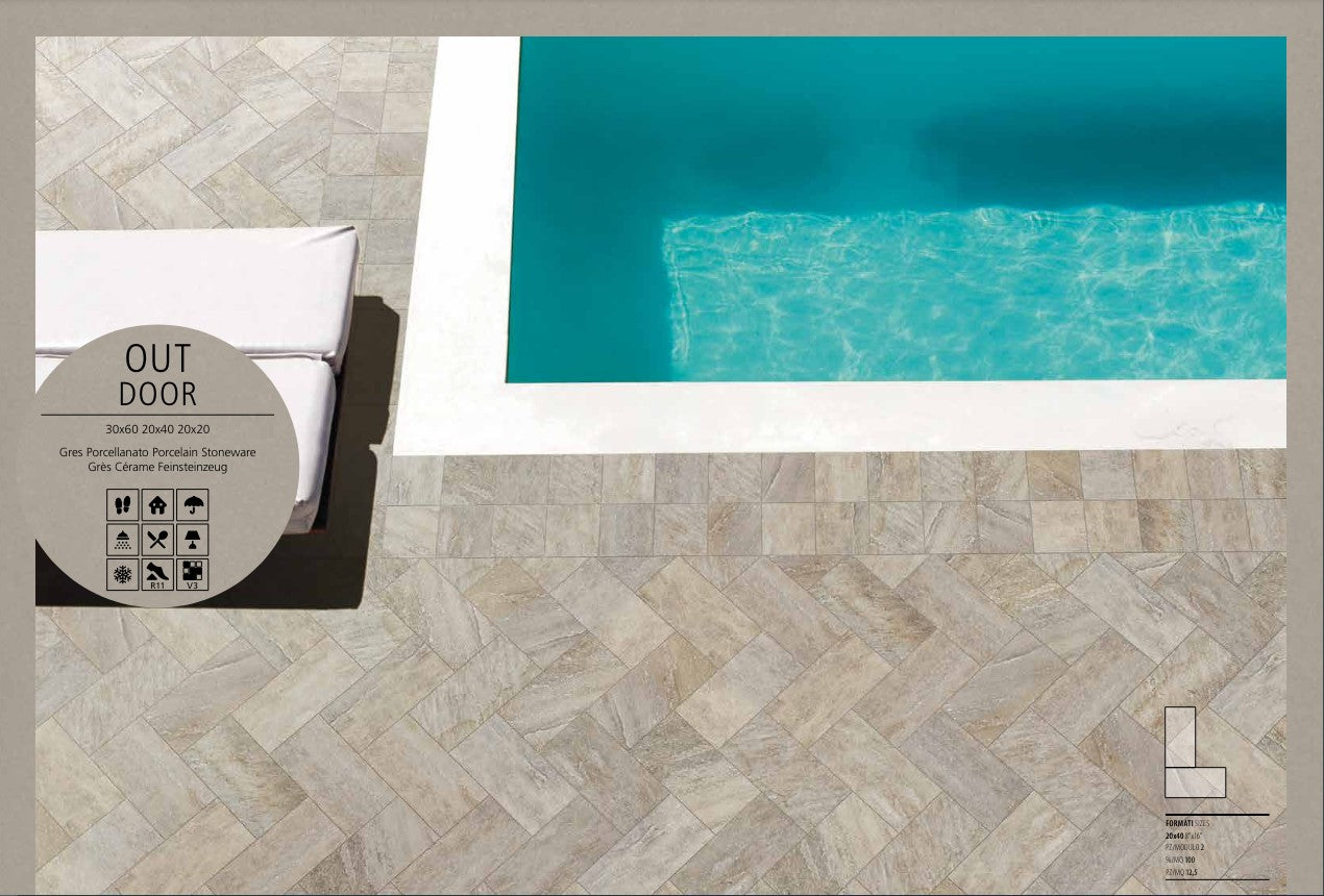 Piastrella Out Door Grey 30x60 R11 Ceramica Euro