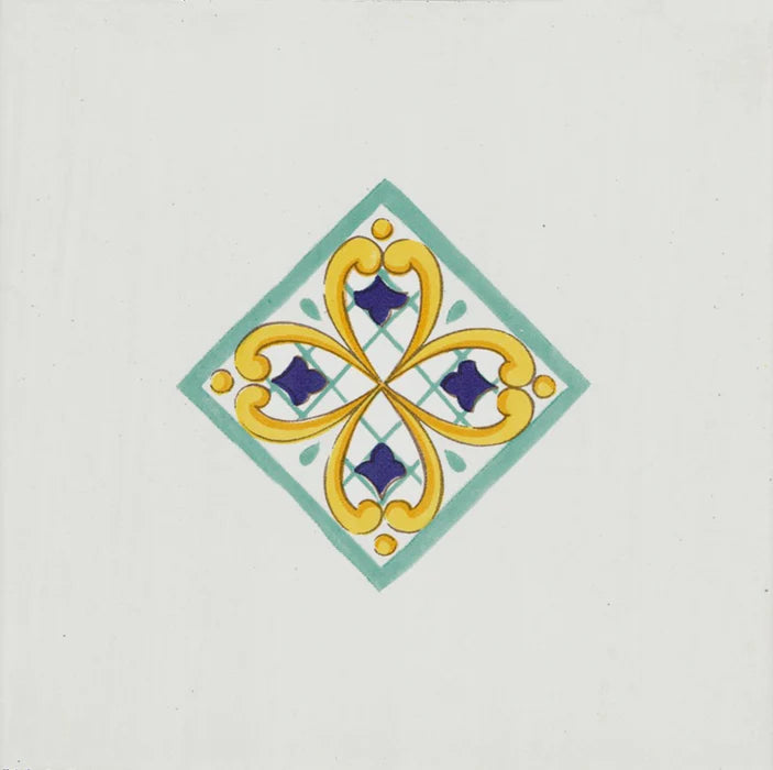 Cotto Mediterraneo Inserto Seiano Verde 22x22 Savoia Italia