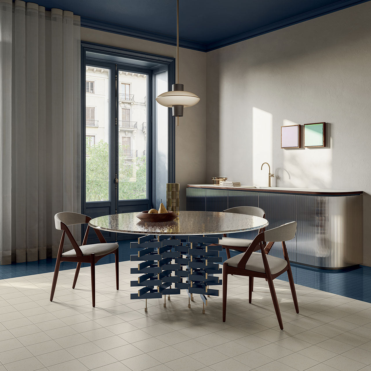 FOREVER COLOR HIGH GLOSS BLUE 6X25 CIR CERAMICHE