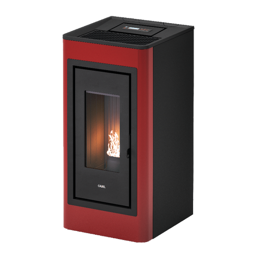 Kobe Plus 11 Metallo Rosso Stufa a Pellet 10,5 Kw Canalizzata Ad Aria CADEL
