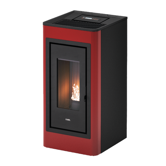 Kobe 11 Metallo Rosso Stufa a Pellet 10,5 Kw Ad Aria CADEL