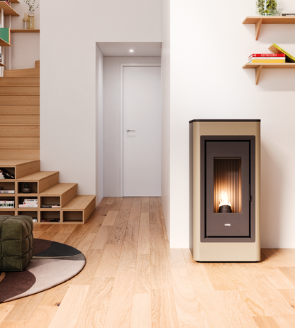 Kobe 11 Metallo Light Bronze Stufa a Pellet 10,5 Kw Ad Aria CADEL