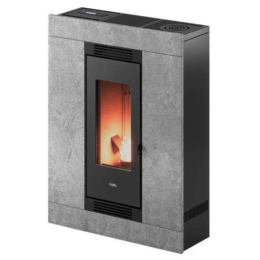 Luce Plus 9 Up-Twin Pietra Serpentino Stufa a Pellet 8,5 Kw Canalizzata Ad Aria CADEL