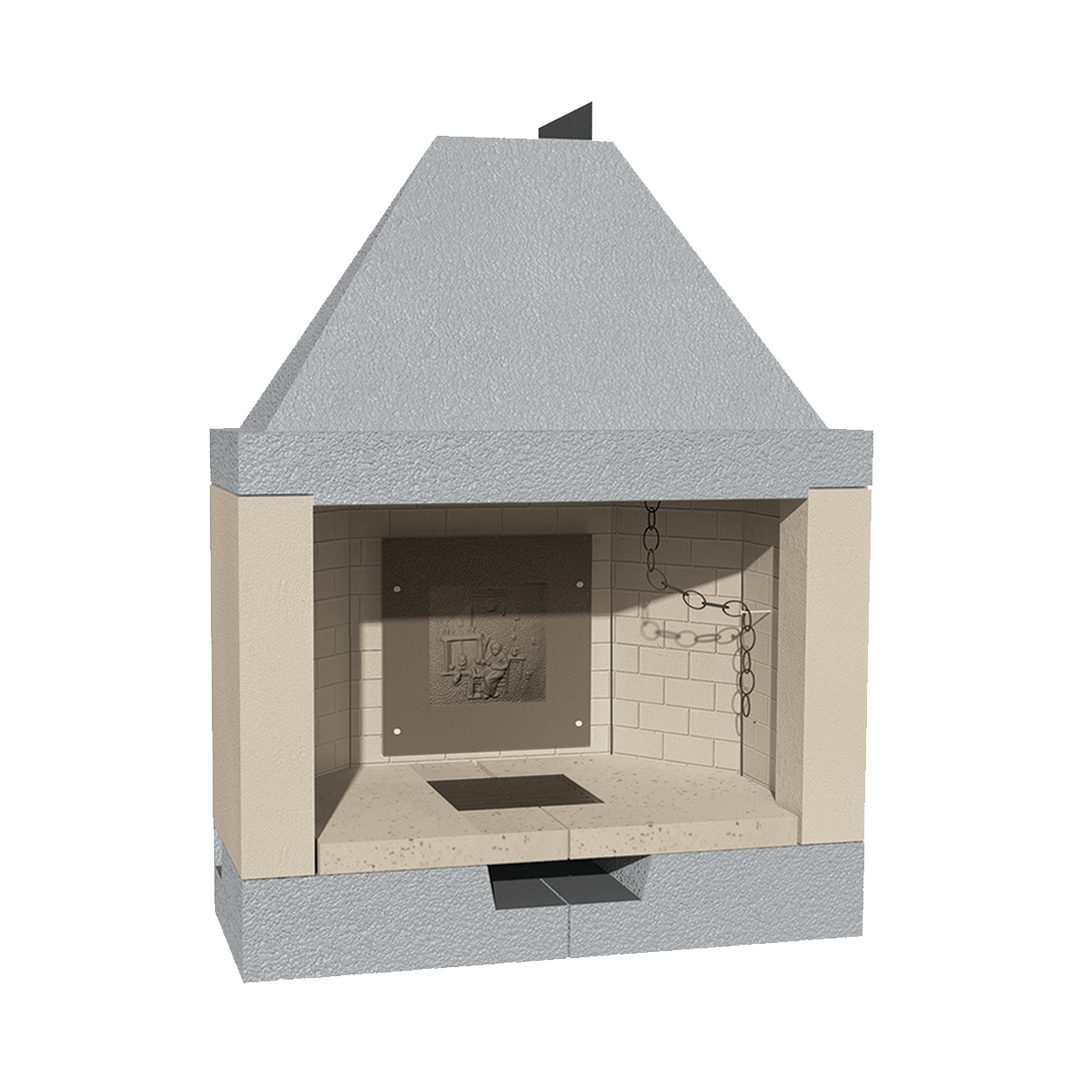 CAMINETTO PREFABBRICATO A LEGNA M 130 REF MARSICAMIN