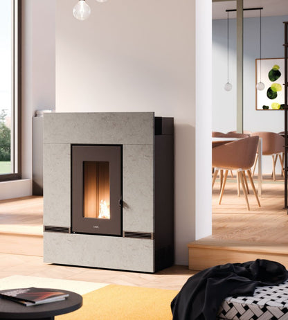 Mithos Plus 14 Ps Pietra Serpentino Stufa a Pellet 14 Kw Canalizzata Ad Aria CADEL