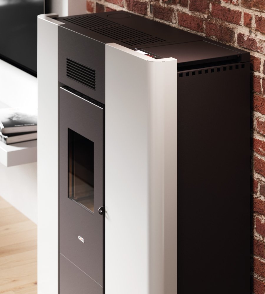 Maya Idro 16 Metallo Bianco Stufa a Pellet 16,1 Kw Idro CADEL