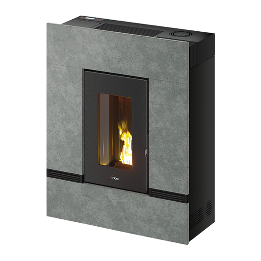 Mithos Plus 12 Up-Twin Pietra Serpentino Stufa a Pellet 12 Kw Canalizzata Ad Aria CADEL